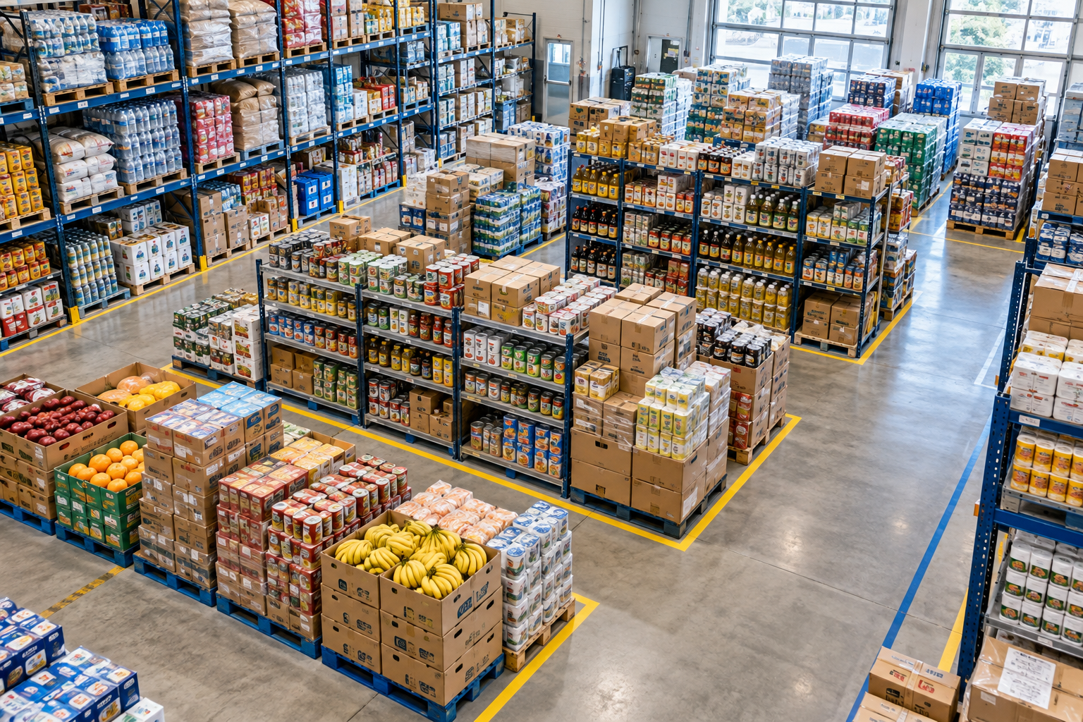 Illustrative organised stockroom with several stock areas ready for a full count